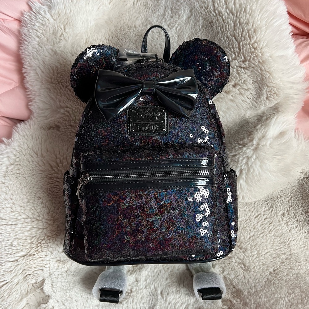 New Celestial Black Sequins Loungefly mini backpack
